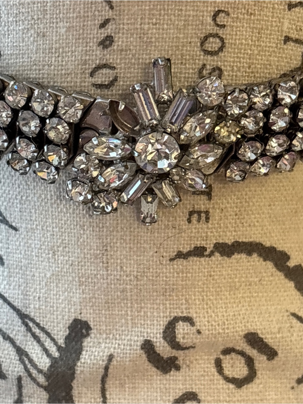 Sparkling Crystal Cluster Bracelet - Silver Tone